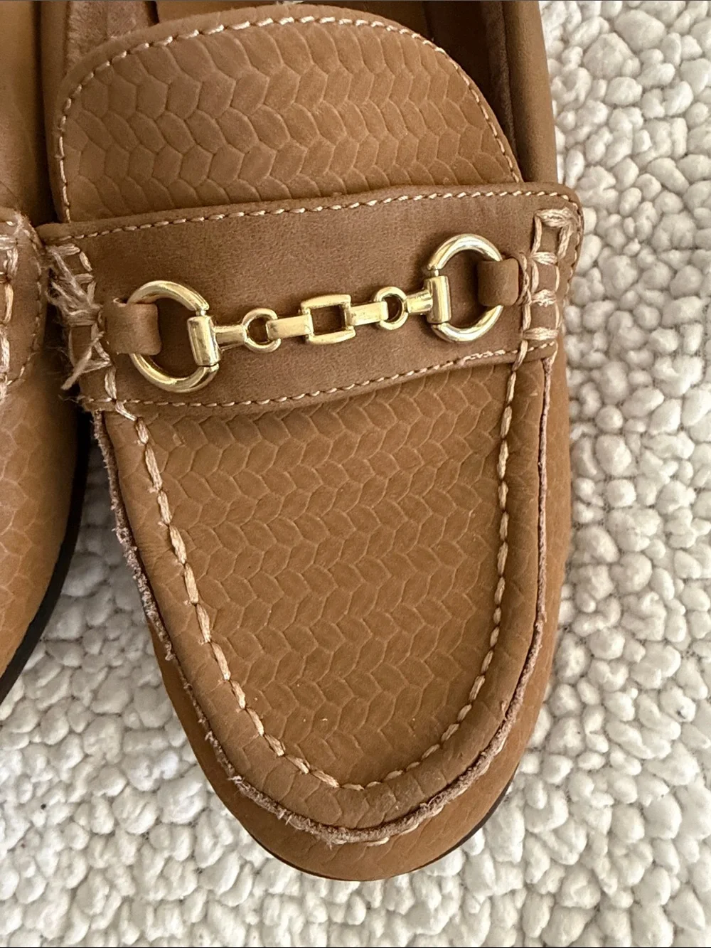 Steve Madden Brown Leather Bit Loafers for kids size 2